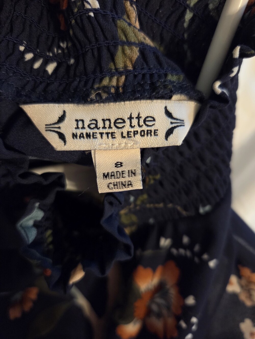 Nanette Lepore Women's Navy Floral Sleeveless Dress Size 8 Like NEW! - Picture 5 of 6